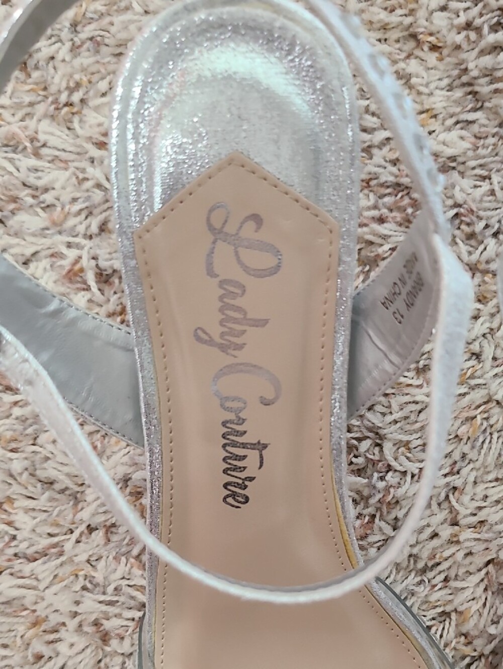 Elegant Women's Silver Jeweled Ankle-Strap Heels - Picture 2 of 6